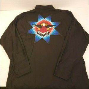 Wrangler Men Western Shirt Long Sleeve Aztec